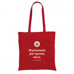 Torba z nadrukiem "Wychowanie jest sprawą serca" (czerwona)